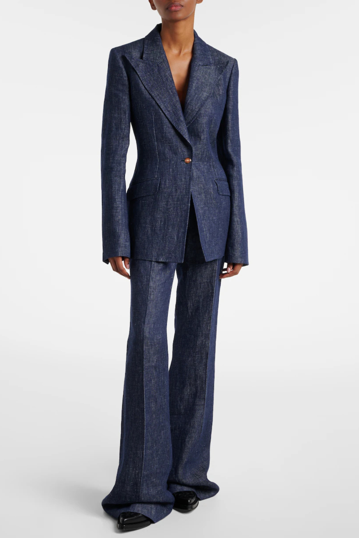 Orelia Denim Blazer & Trousers Set