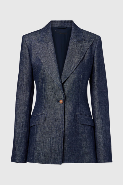 Orelia Denim Blazer & Trousers Set