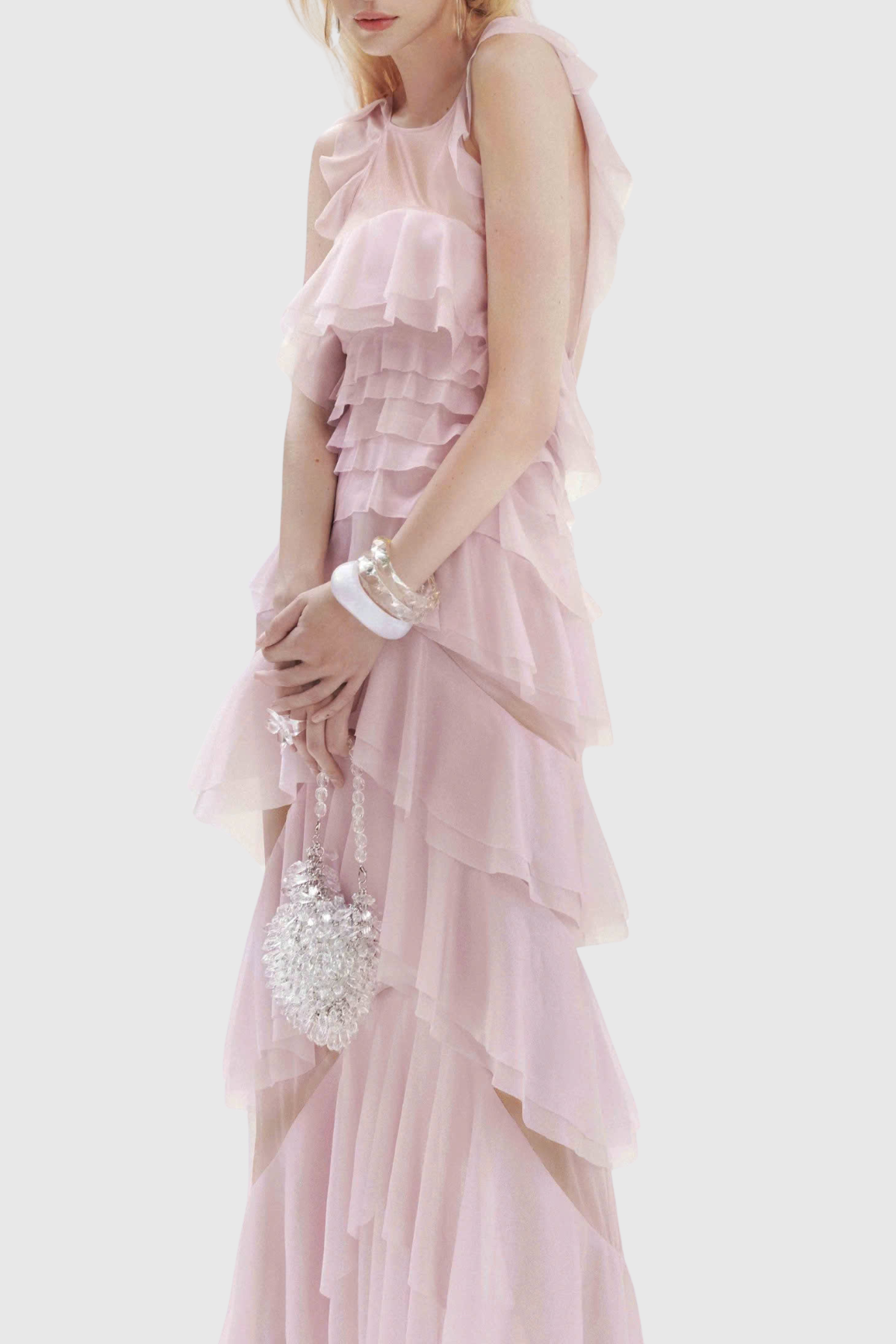 Oriane Sleeveless Ruffle Maxi Dress