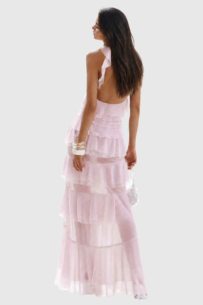 Oriane Sleeveless Ruffle Maxi Dress