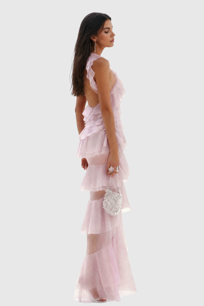 Oriane Sleeveless Ruffle Maxi Dress