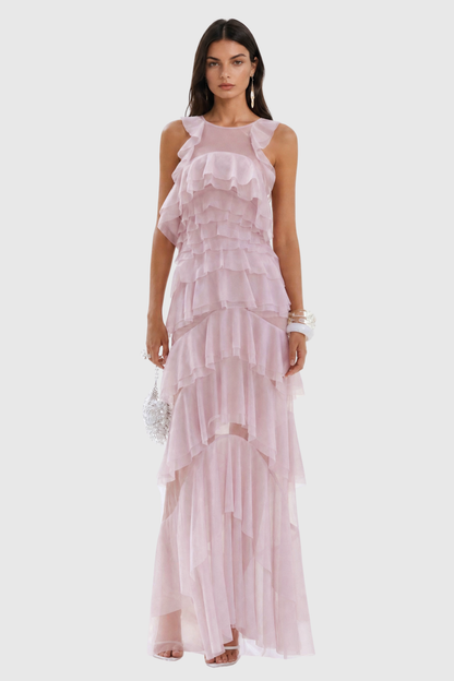 Oriane Sleeveless Ruffle Maxi Dress