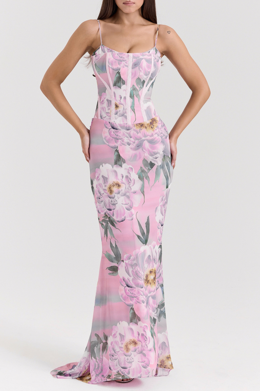 Oriona Floral Corset Maxi Dress