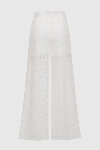 Orlaith Floral Lace Top & Pants Set - White