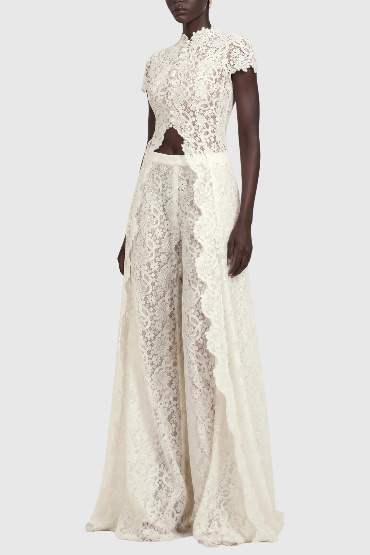 Orlaith Floral Lace Top & Pants Set - White