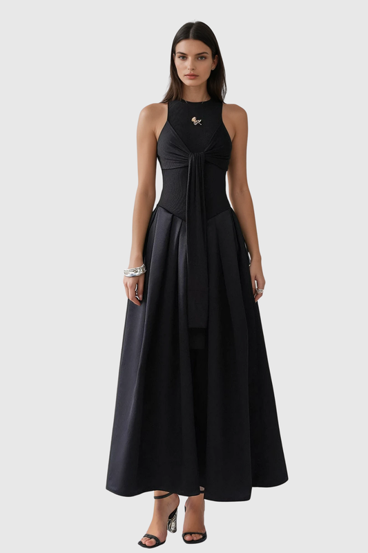 Orlando Cold Shoulder Sleeve Maxi Dress - Black