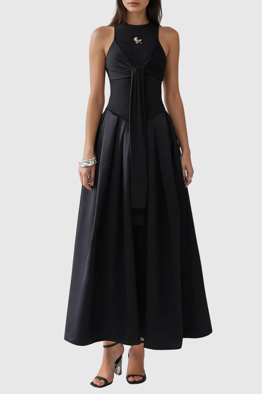 Orlando Cold Shoulder Sleeve Maxi Dress - Black