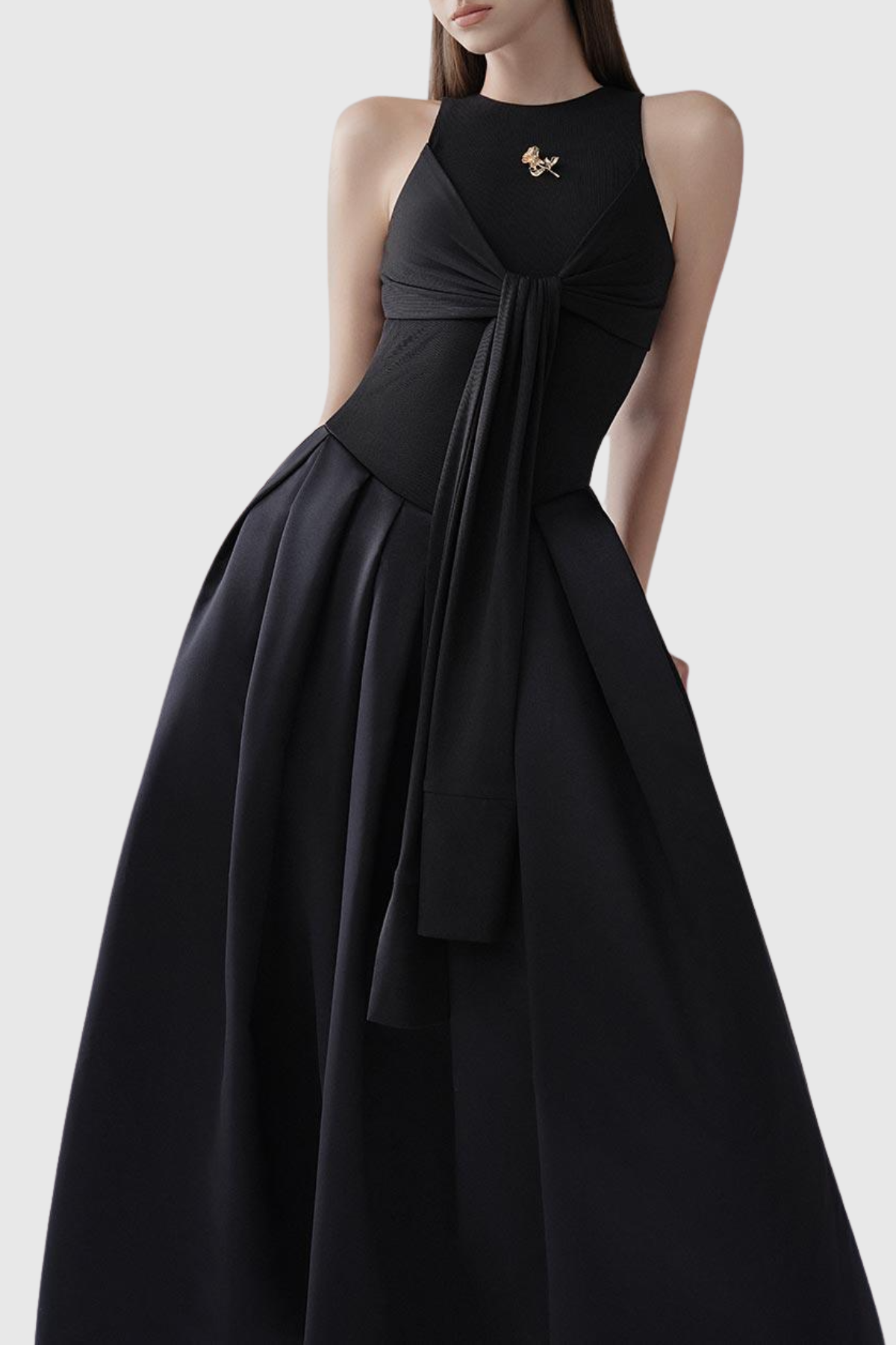 Orlando Cold Shoulder Sleeve Maxi Dress - Black