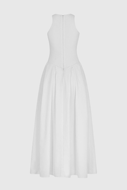 Orlando Cold Shoulder Sleeve Maxi Dress - White