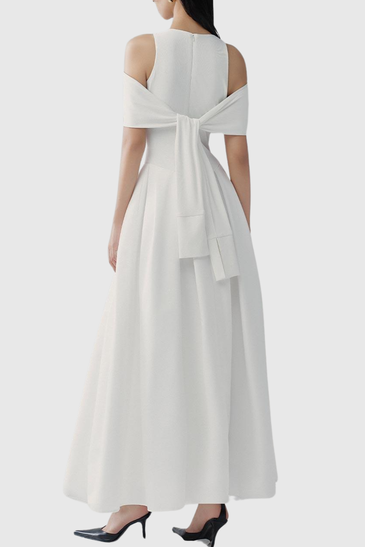 Orlando Cold Shoulder Sleeve Maxi Dress - White