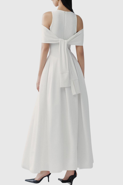 Orlando Cold Shoulder Sleeve Maxi Dress - White