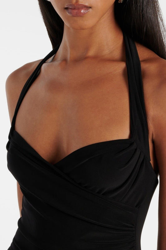 Ornan Halter Mesh Maxi Dress