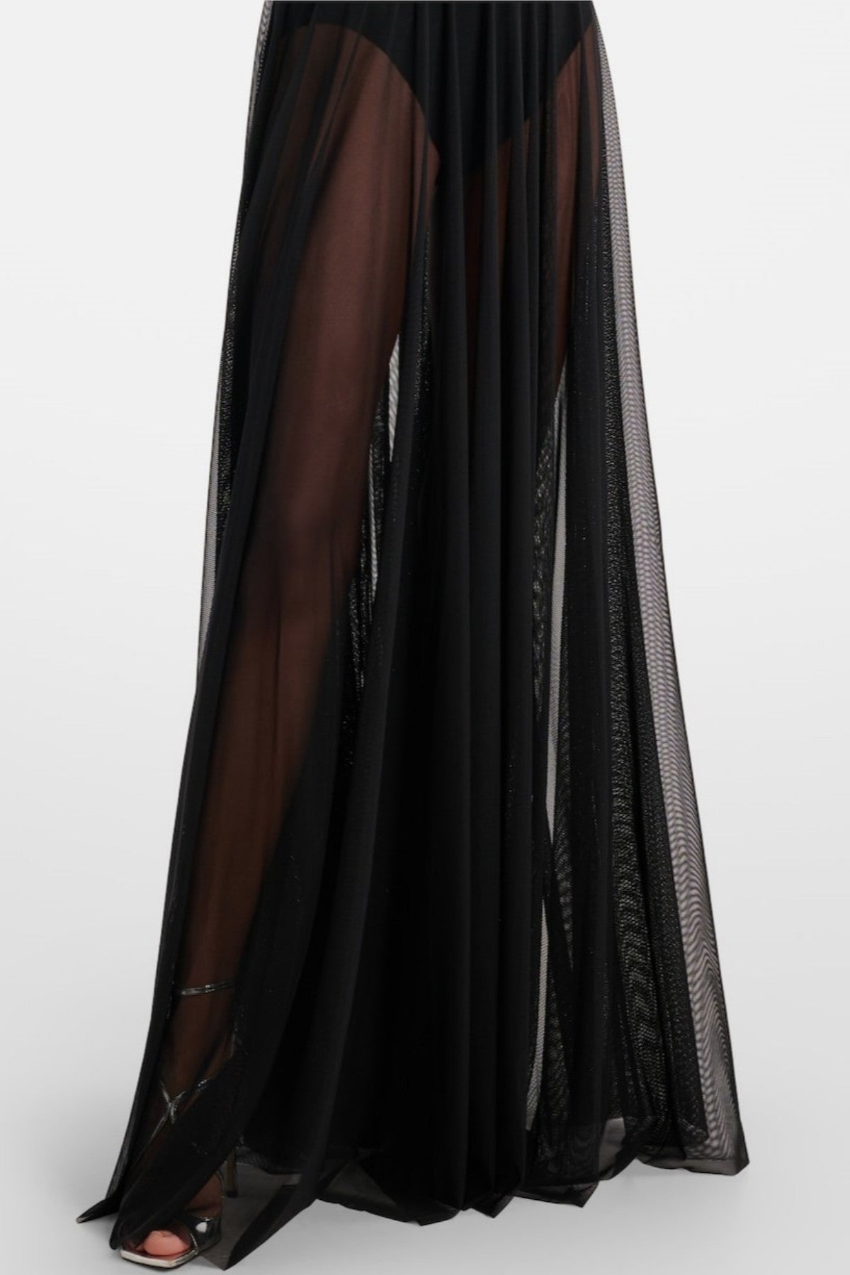 Ornan Halter Mesh Maxi Dress