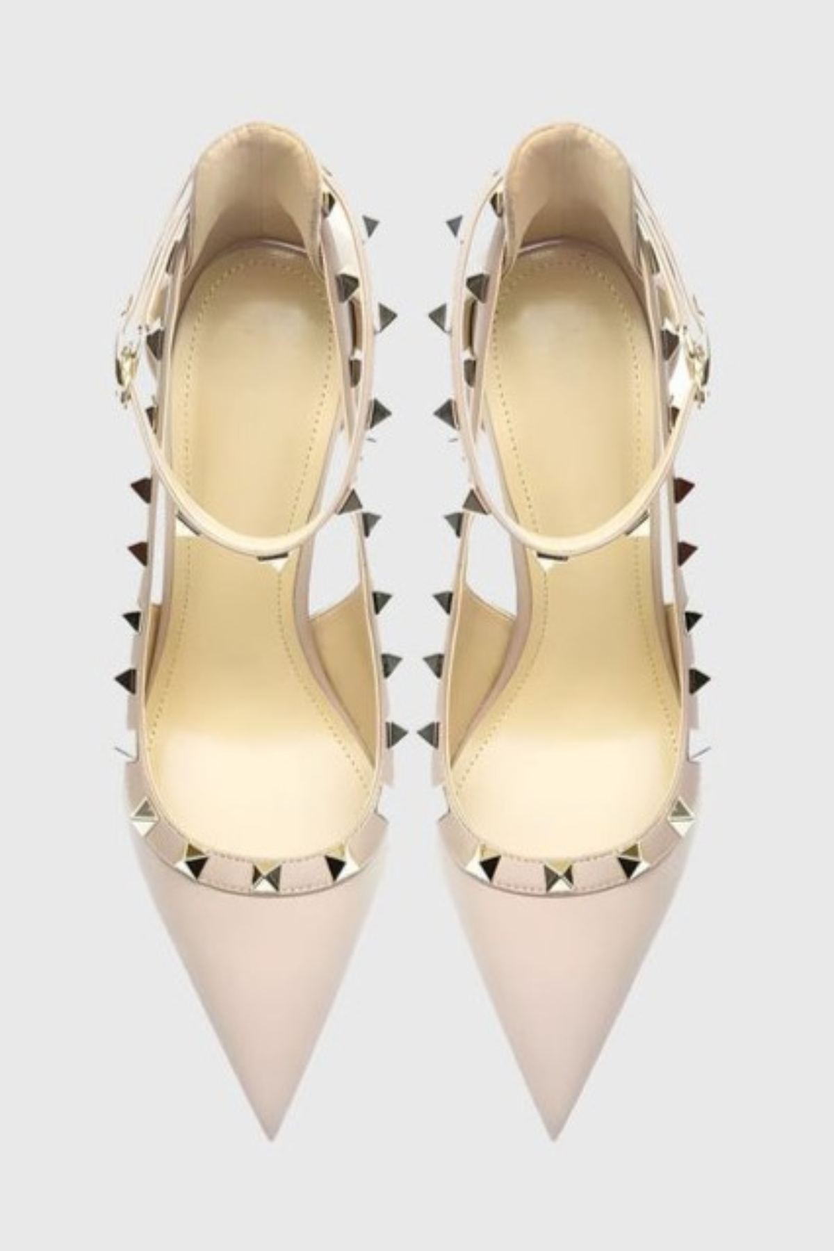 Osanya Rivet Embellished Strap Cutout Pumps  - Pink