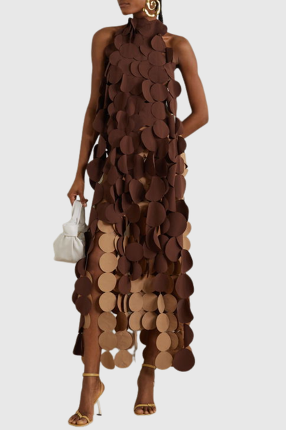 Osman Halter Circle Top - Brown