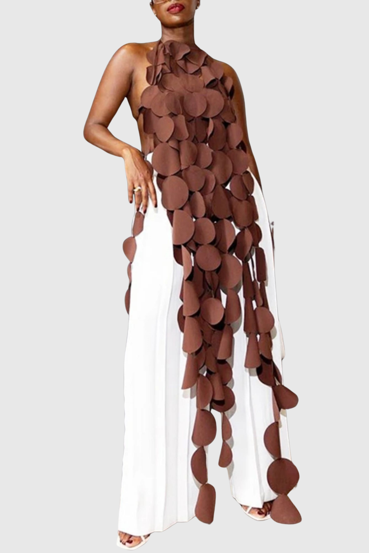 Osman Halter Circle Top - Brown