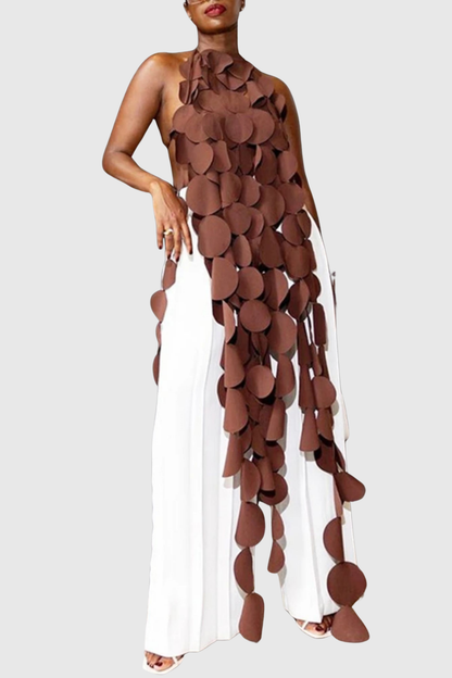 Osman Halter Circle Top - Brown