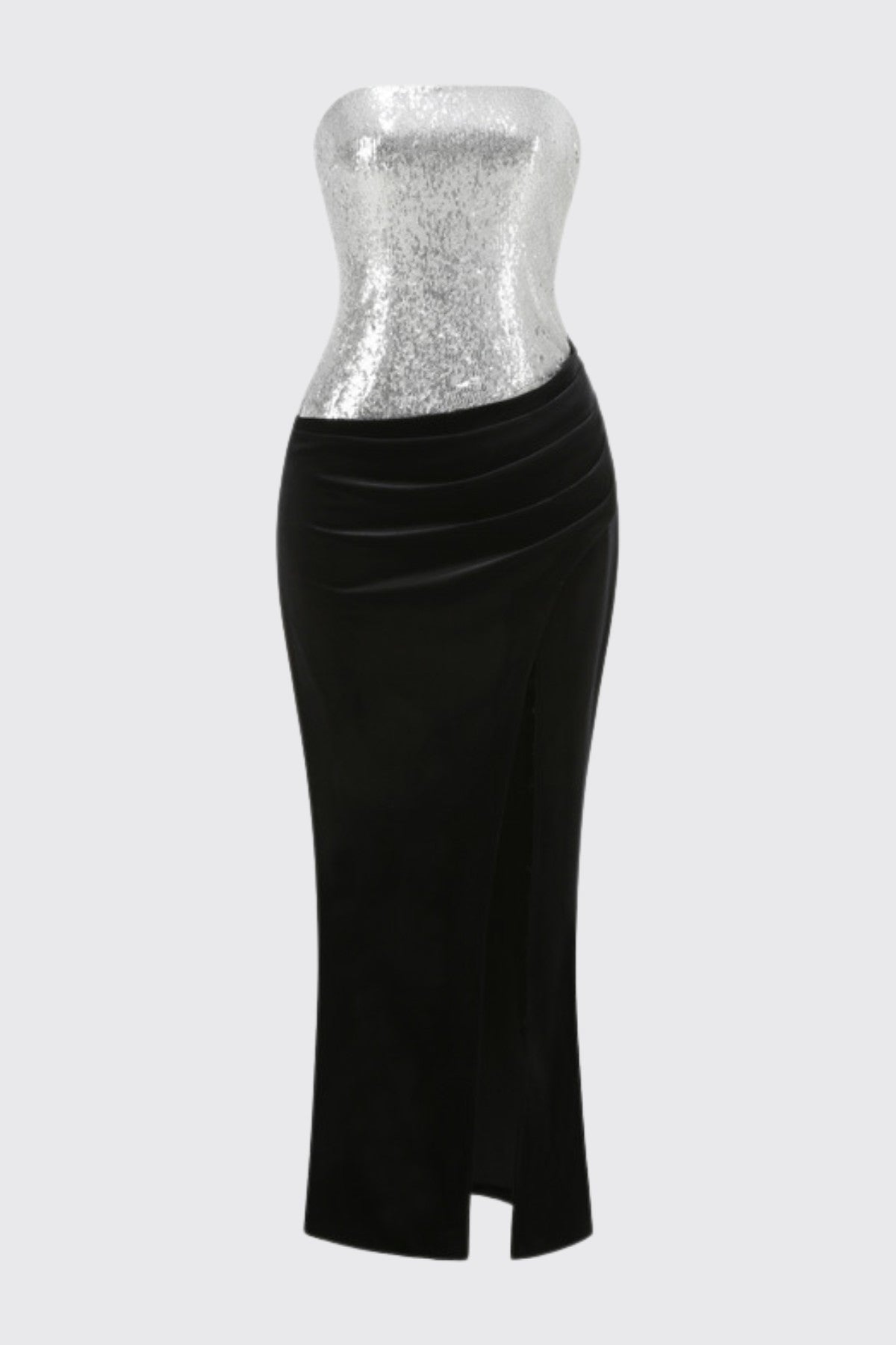 Othell Sequin Strapless Velvet Maxi Dress