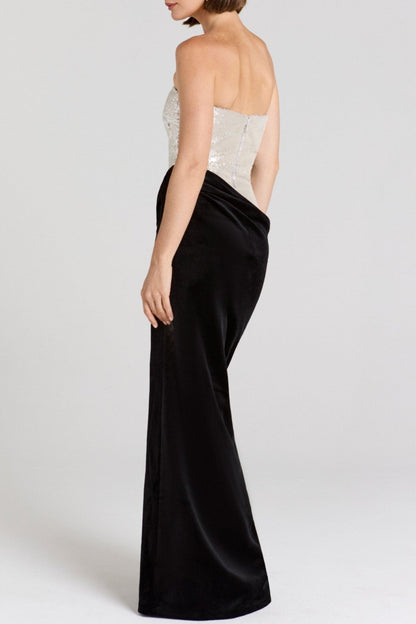 Othell Sequin Strapless Velvet Maxi Dress