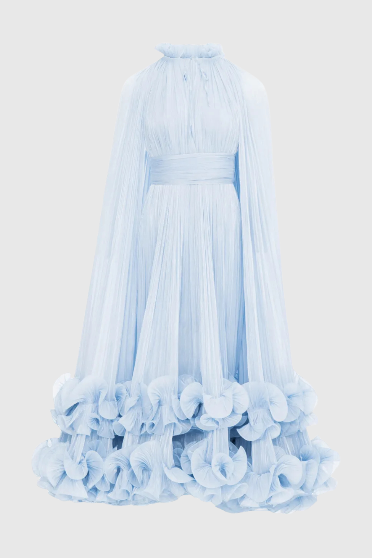 Othniel Cape Ruffle Midi Dress - Blue