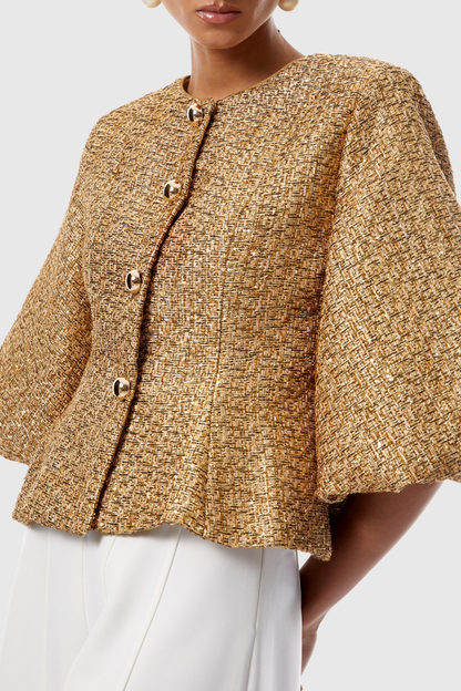 Pabo Gold Sequined Tweed Jacket
