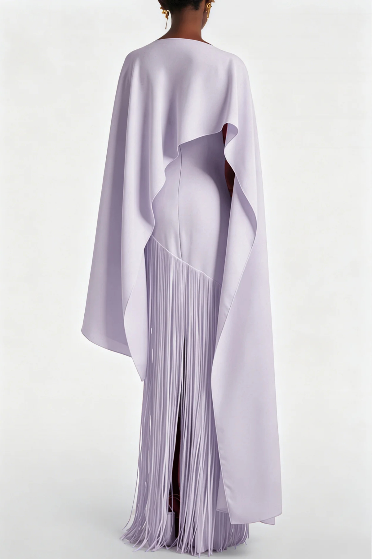 Pacifia Fringe Shawl Maxi Dress - Purple