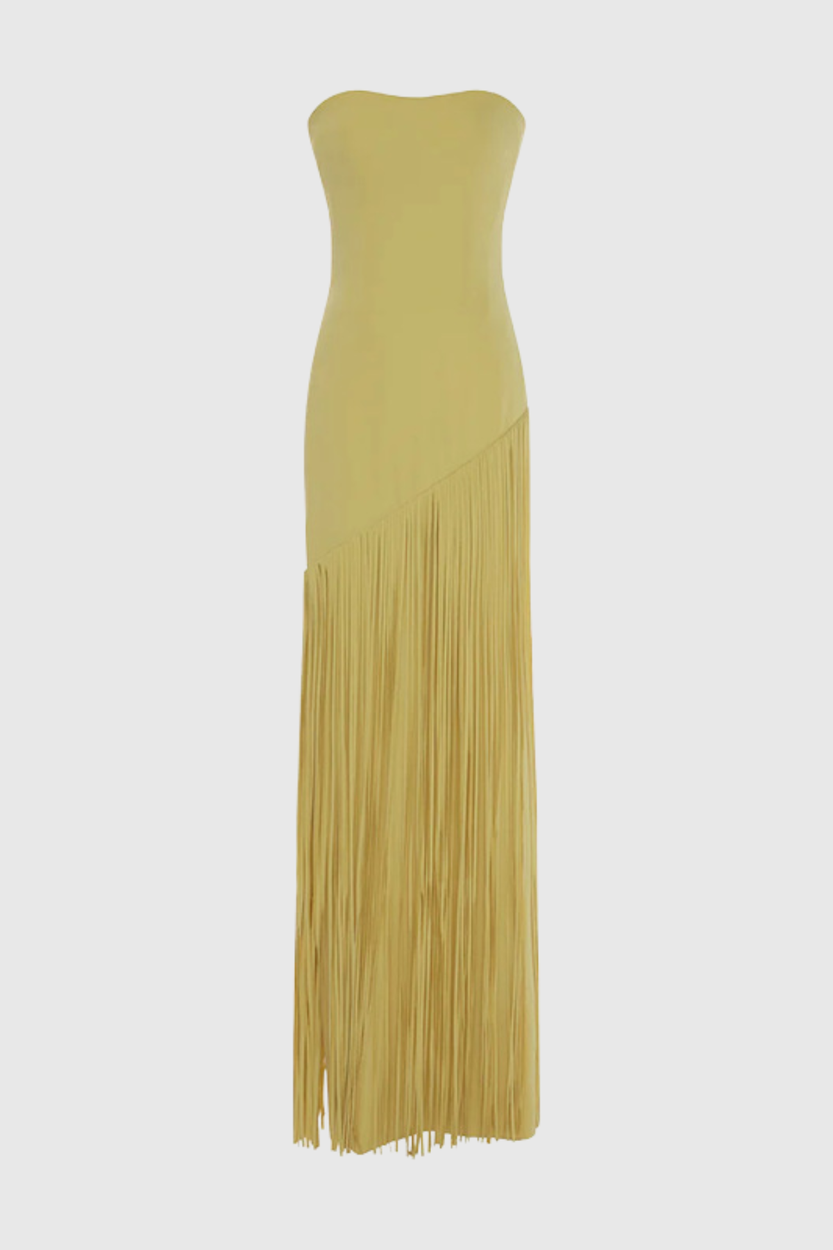 Pacifia Fringe Shawl Maxi Dress - Yellow