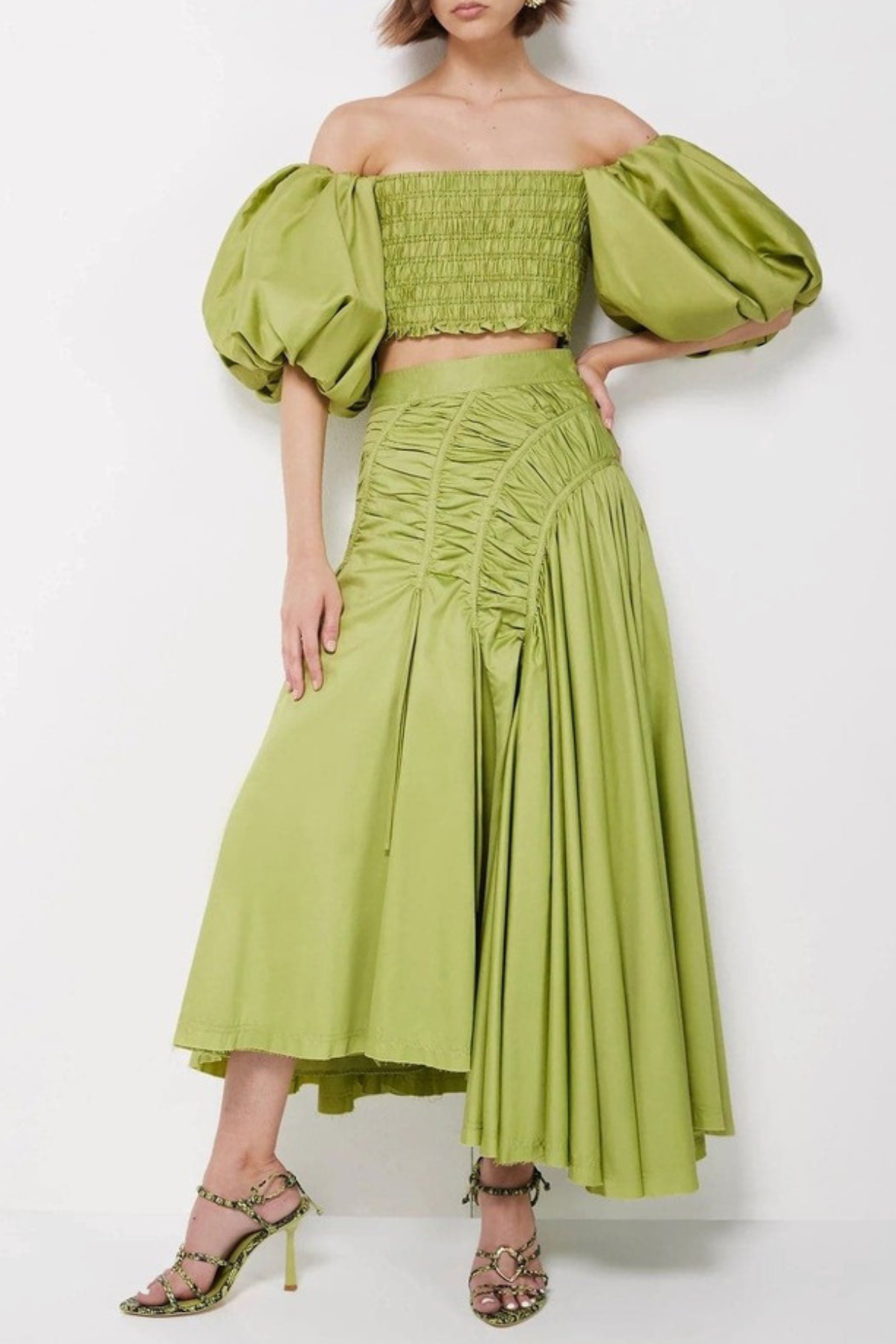 Padsa Off Shoulder Top & Drawstring Maxi Skirt Set