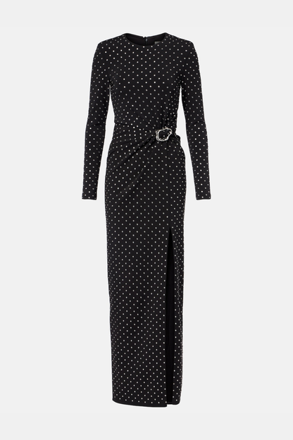 Paislee Crystal Embellished Gathered Maxi Dress