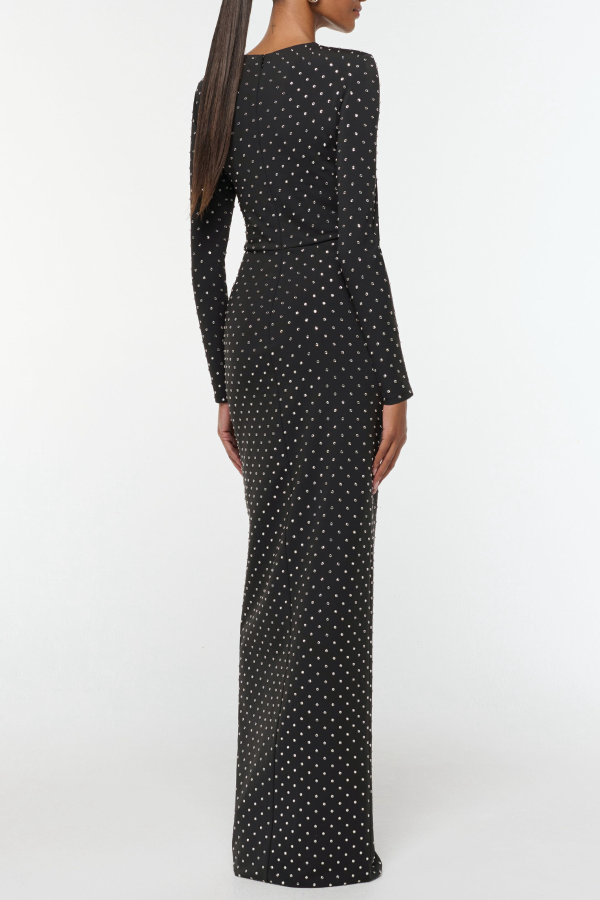 Paislee Crystal Embellished Gathered Maxi Dress