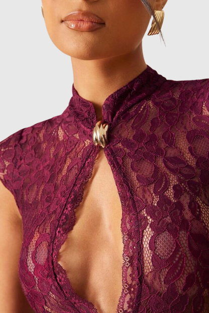 Pakana Lace Cutout Mini Dress
