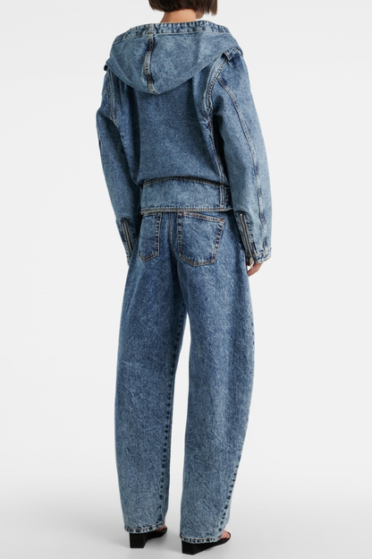 Pamina Belted Hooded Denim Jacket