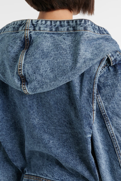 Pamina Belted Hooded Denim Jacket
