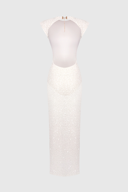 Parrisa Sequin Embellished Backless Maxi Dress