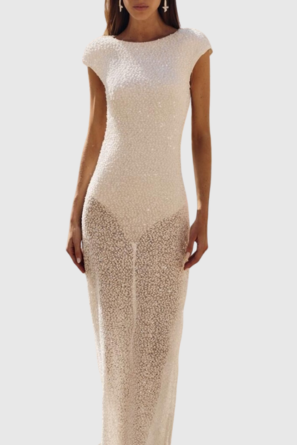 Parrisa Sequin Embellished Backless Maxi Dress