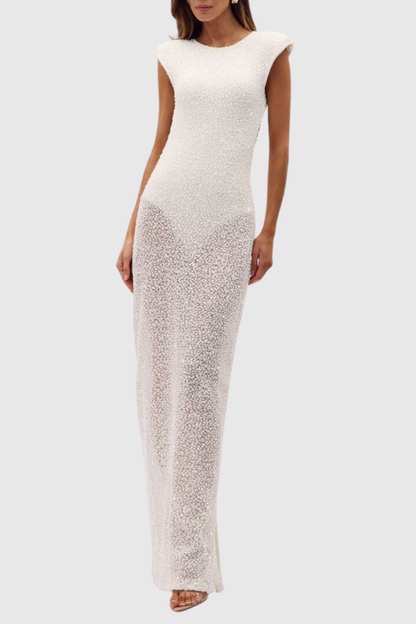 Parrisa Sequin Embellished Backless Maxi Dress