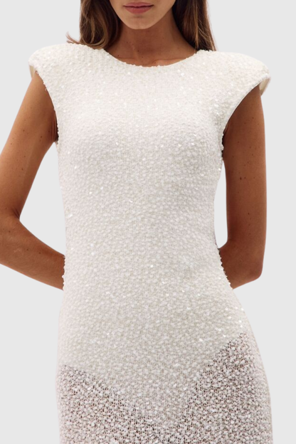 Parrisa Sequin Embellished Backless Maxi Dress
