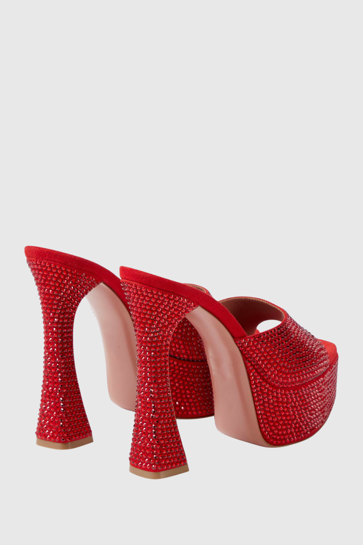 Parvati Crystal Embellished Platform Mules - Red
