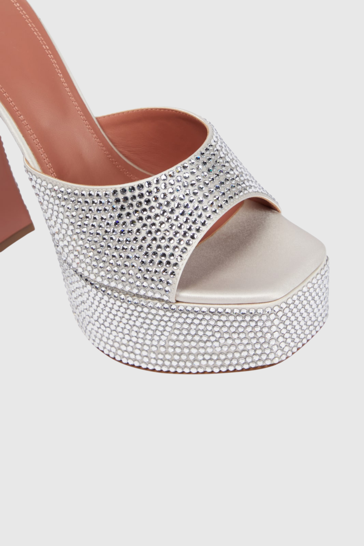 Parvati Crystal Embellished Platform Mules - Silver