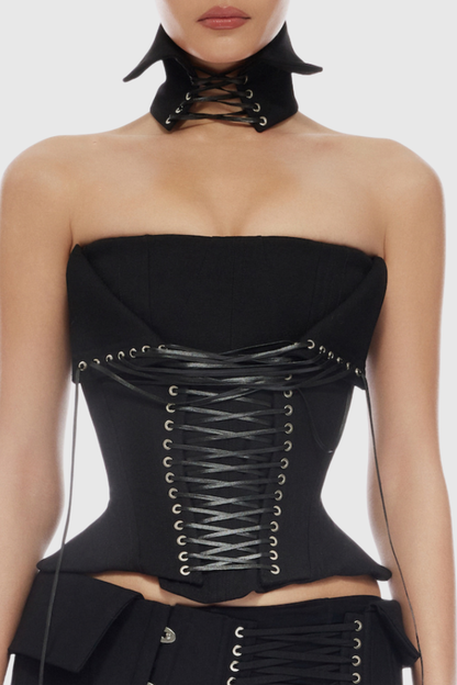Pavati Lace Up Corset - Black