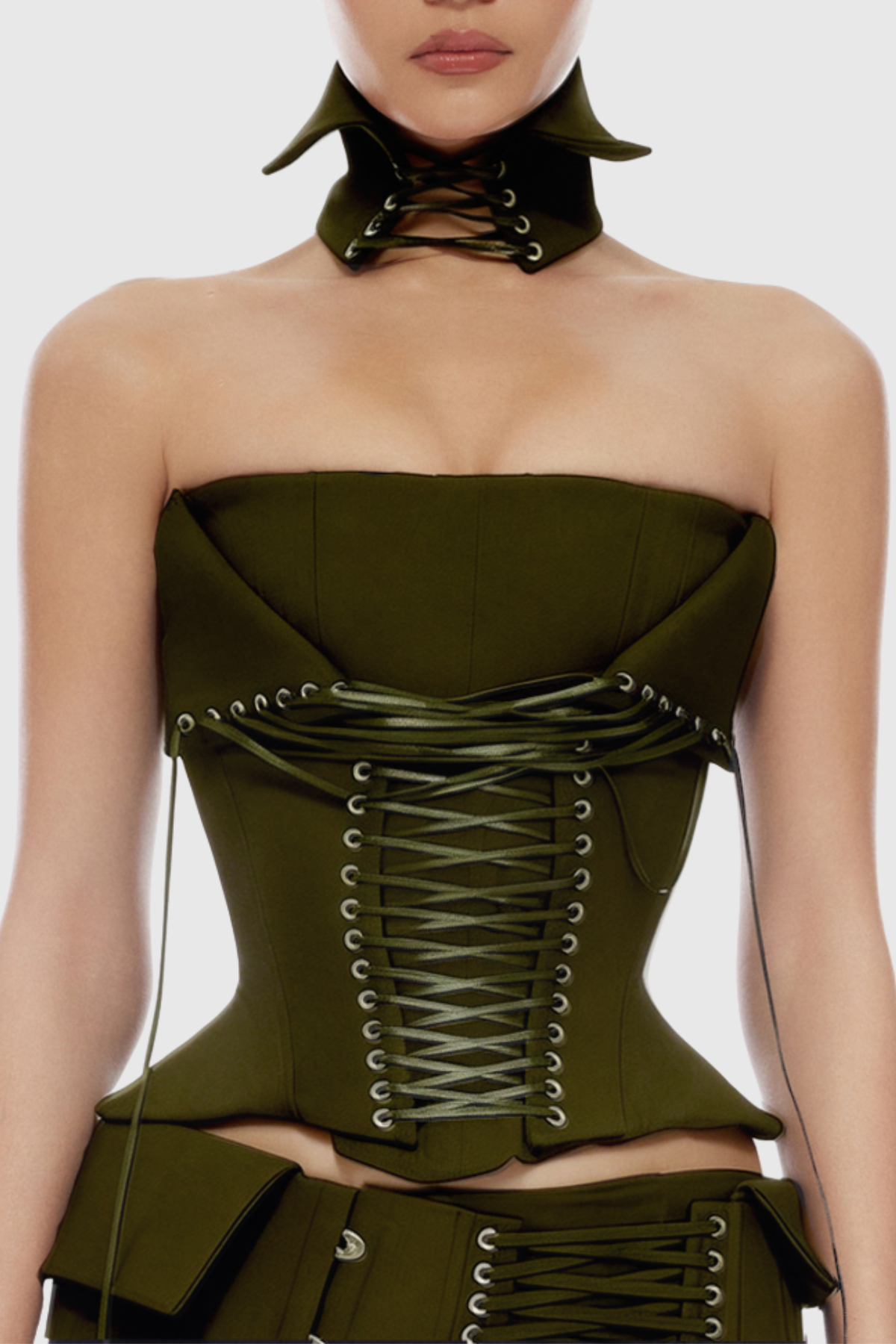 Pavati Lace Up Corset - Green