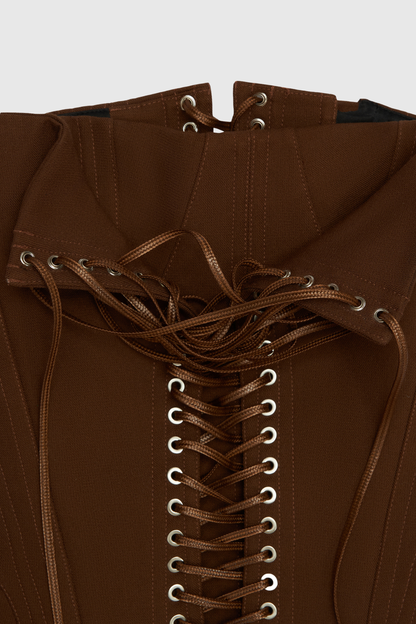 Pavati Lace Up Corset - Brown