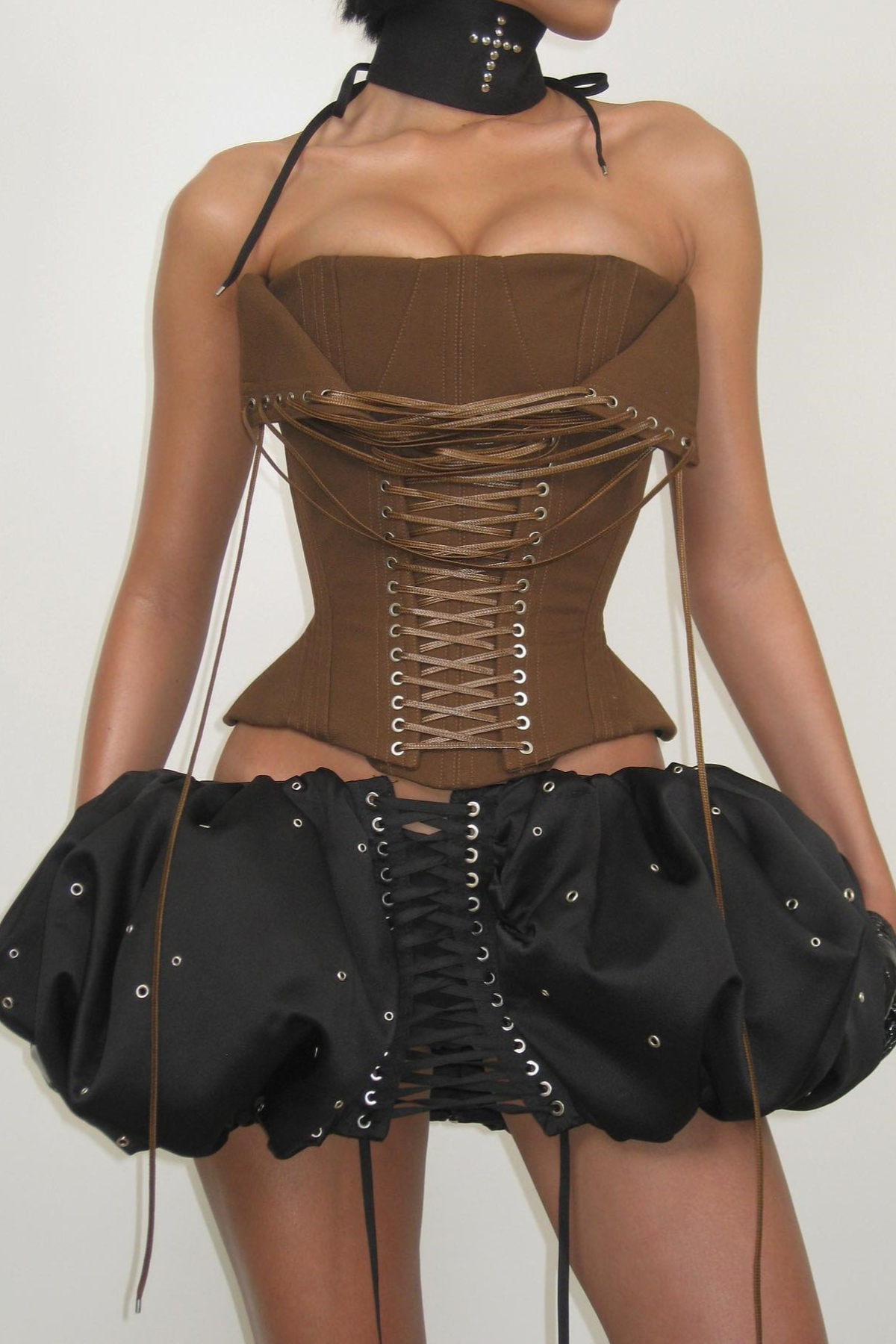 Pavati Lace Up Corset - Brown