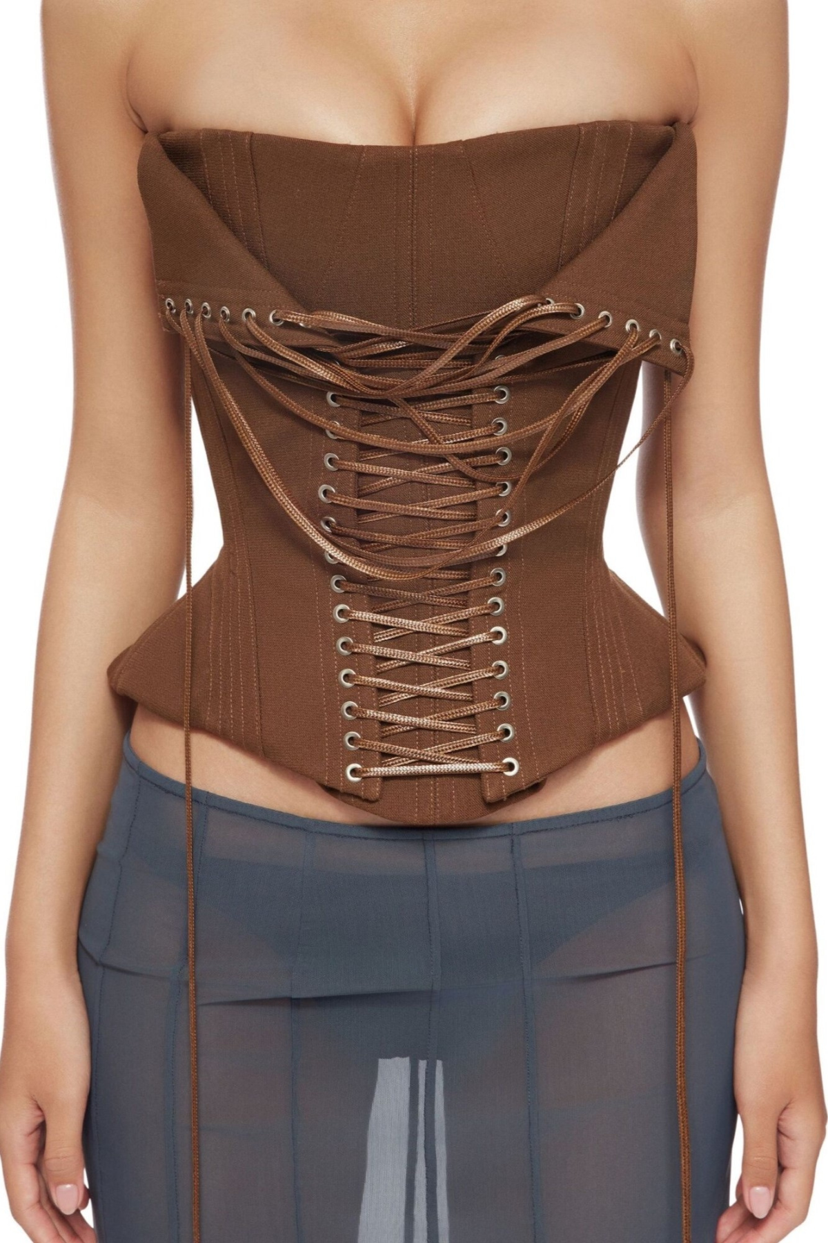 Pavati Lace Up Corset - Brown