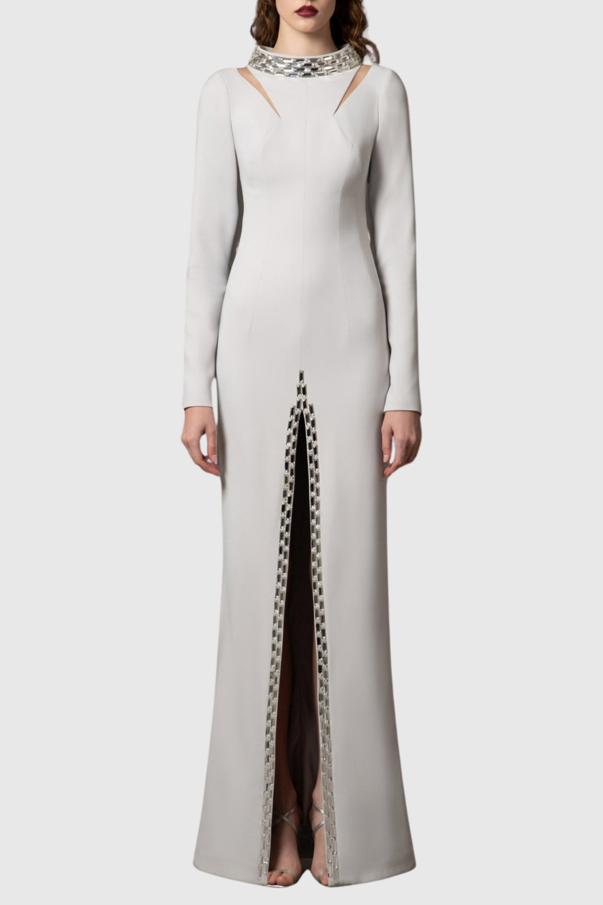 Paxio Crystal Embellished Split Maxi Dress