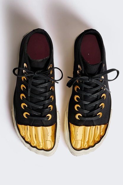 Peonza Gold Toes Canvas Sneakers - Black