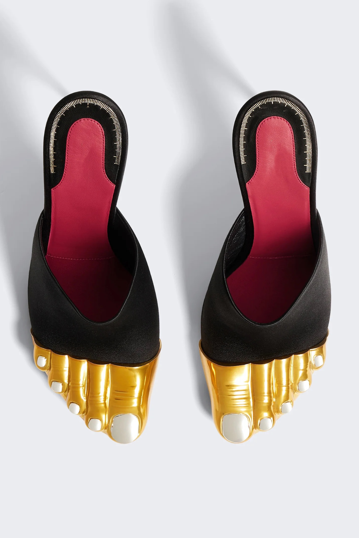 Peonza Gold Toes Mules - Black