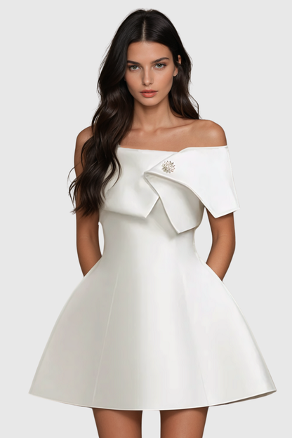 Persa Off Shoulder Crystal Embellished Mini Dress