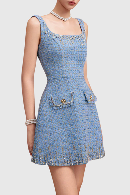 Petale Tweed Mini Dress & Fringe Jacket Set