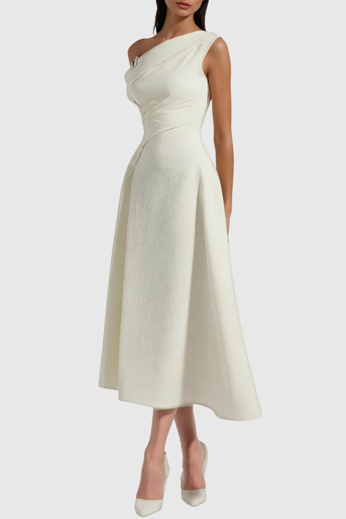 Phinea One Shouder Ruched Midi Dress